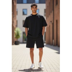 URBAN RING UR1120073 Bermuda Felpa Cargo Uomo Nero 2