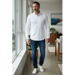 Urban Ring UR1130007 Camicia Uomo Collo Italiano Bianco 2