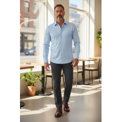 Urban Ring UR1130007 Camicia Uomo Collo Italiano Celeste 2