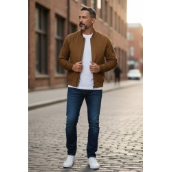 Urban Ring UR1140003 Bomber Uomo in Ecocamoscio Tabacco 2