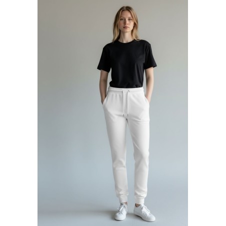 BLASH BS1720011 Pantaloni Felpa Donna con Polsini Off White