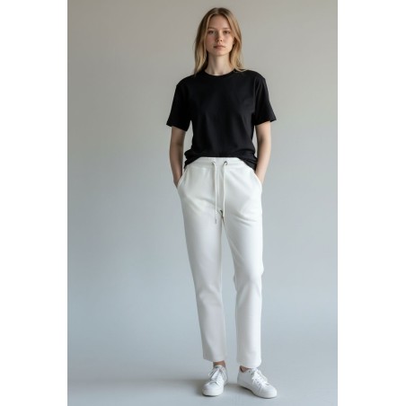 BLASH BS1720013 Pantalone Felpa Donna con Lacci Off White