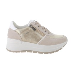 IGI&CO 1157111 Sneakers Donna Alte Stringate con Zip Laterale Beige/Platino