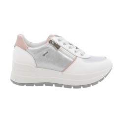 IGI&CO 1157100 Sneakers Donna Alte Stringate con Zip Laterale Bianco/Argento