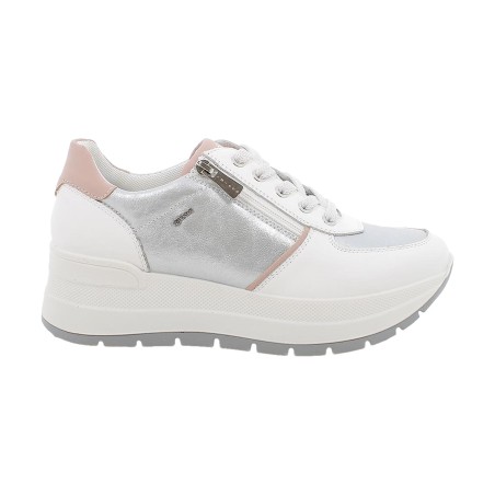 IGI&CO 1157100 Sneakers Donna Alte Stringate con Zip Laterale Bianco/Argento