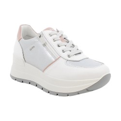 IGI&CO 1157100 Sneakers Donna Alte Stringate con Zip Laterale Bianco/Argento 2