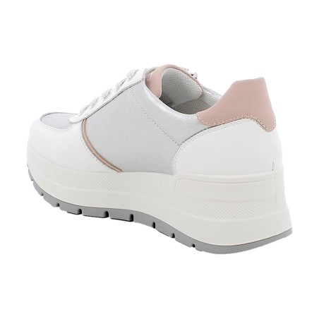 IGI&CO 1157100 Sneakers Donna Alte Stringate con Zip Laterale Bianco/Argento