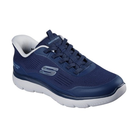 SKECHERS 233047 SUMMITS-LEYTER Sneakers Uomo Slip-Ins Con Lacci Elastici Blu