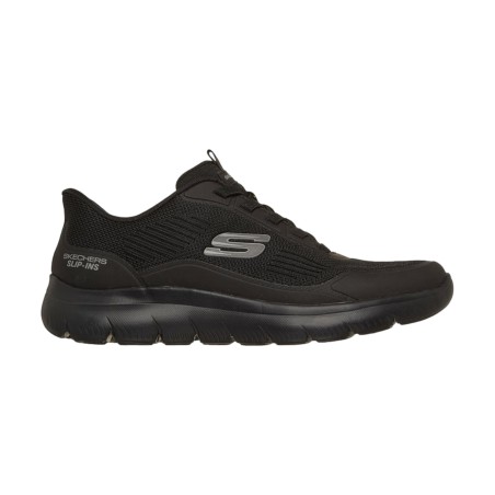 SKECHERS 233047 SUMMITS-LEYTER Sneakers Uomo Slip-Ins Con Lacci Elastici Nero