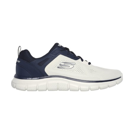 SKECHERS 232698 TRACK - BROADER Sneakers Uomo Stringate Off White/Blu