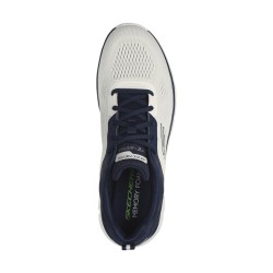 SKECHERS 232698 TRACK - BROADER Sneakers Uomo Stringate Off White/Blu 2