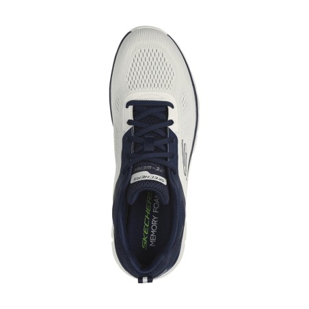 SKECHERS 232698 TRACK - BROADER Sneakers Uomo Stringate Off White/Blu
