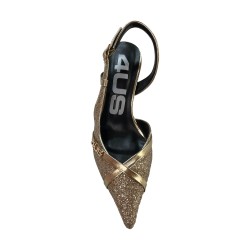 Paciotti 4US 4K2606 Décolleté Slingback Strass Donna Tacco Alto Gold 2