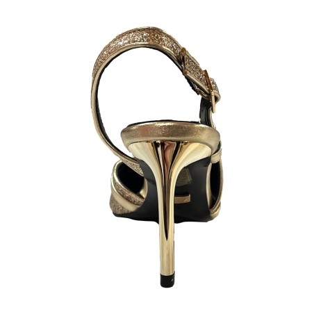 Paciotti 4US 4K2606 Décolleté Slingback Strass Donna Tacco Alto Gold
