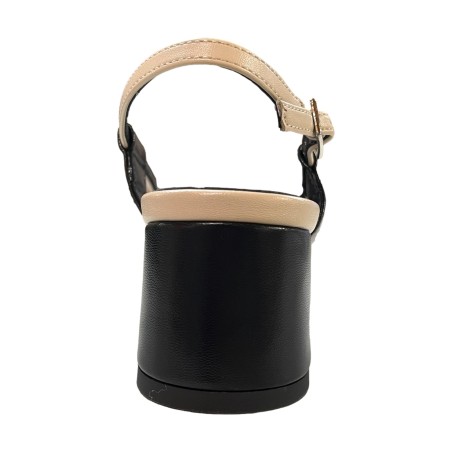 Paciotti 4US 4K2615 Décolleté Slingback Donna Tacco Medio Beige/Nero