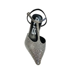 Paciotti 4US 4K2622 Décolleté Slingback Donna con Strass Tacco Alto Argento 2