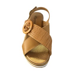 Riposella PINA WB00BX Sandalo Zeppa Donna a Incrocio Biscotto 2