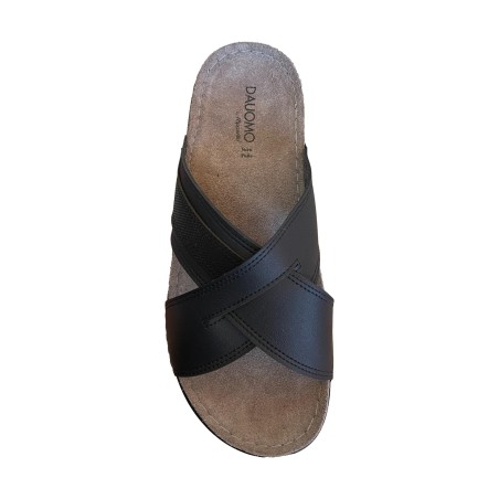 Riposella  MATTIA MB00BX Ciabatte Uomo con Fascia a Incrocio Nero