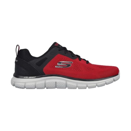 SKECHERS 232698 TRACK - BROADER Sneakers Uomo Stringate Rosso/Nero