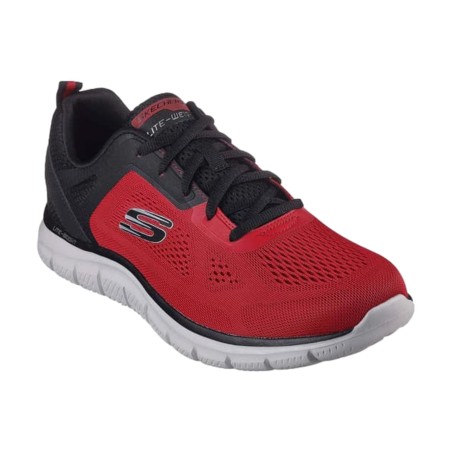 SKECHERS 232698 TRACK - BROADER Sneakers Uomo Stringate Rosso/Nero