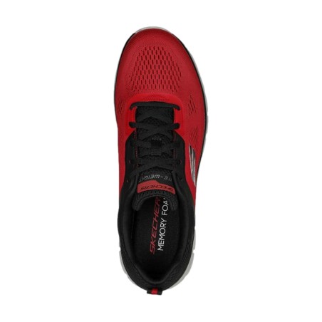 SKECHERS 232698 TRACK - BROADER Sneakers Uomo Stringate Rosso/Nero