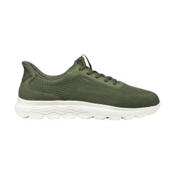 Geox U SPHERICA PLUS A U55MPA Sneakers Uomo con Lacci Elastici Fast in System Verde