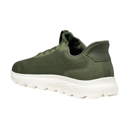 Geox U SPHERICA PLUS A U55MPA Sneakers Uomo con Lacci Elastici Fast in System Verde