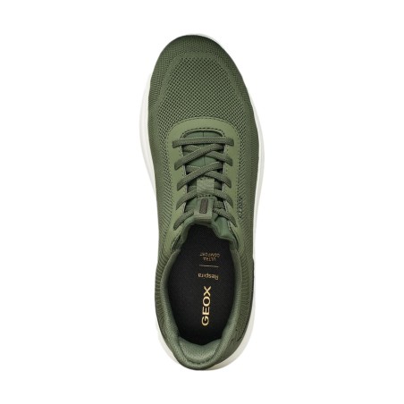 Geox U SPHERICA PLUS A U55MPA Sneakers Uomo con Lacci Elastici Fast in System Verde