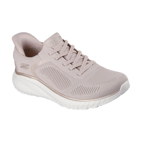 SKECHERS 117497 Sneakers Donna con Lacci Elastici Slip-Ins Natural/Gold