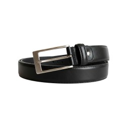 GC LUXURY 035 Cintura Pelle Martellata Uomo 4 cm in Vera Pelle Nero