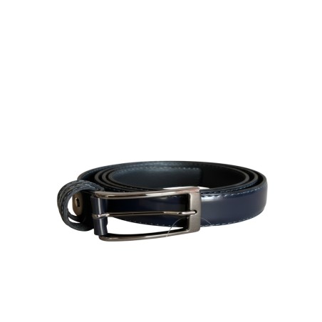 GC LUXURY 035 Cintura Abbrasivato Uomo 4 cm in Vera Pelle Blu