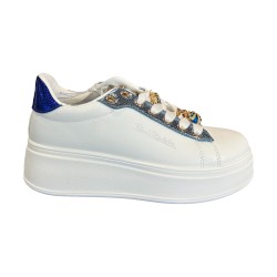 Renato Balestra  RB25F12 Sneakers Donna Stringate con Accessori White/Blue