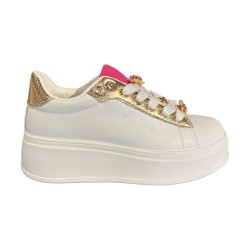 Renato Balestra  RB25F12 Sneakers Donna Stringate con Accessori White/Gold