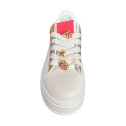 Renato Balestra  RB25F12 Sneakers Donna Stringate con Accessori White/Gold 2