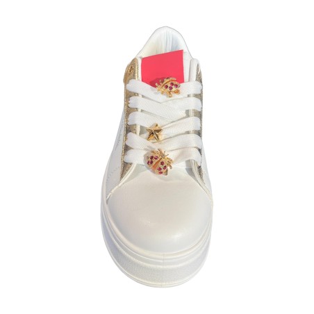 Renato Balestra  RB25F12 Sneakers Donna Stringate con Accessori White/Gold