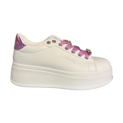 Renato Balestra  RB25F12 Sneakers Donna Stringate con Accessori White/Pink