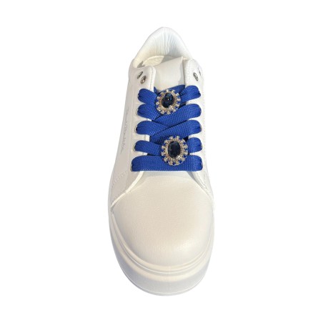 Renato Balestra  RB25F12A Sneakers Donna Stringate con Accessori White/Blue