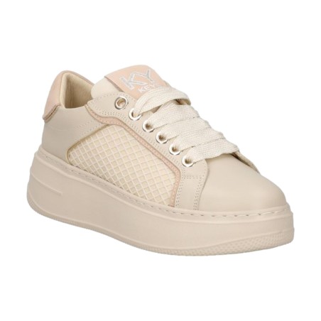 KEYS K-11853 Sneakers Donna Stringate Platfoarm Beige Pink