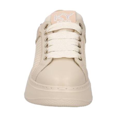 KEYS K-11853 Sneakers Donna Stringate Platfoarm Beige Pink
