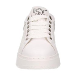 KEYS K-11853 Sneakers Donna Stringate Platfoarm Bianco Argento 2