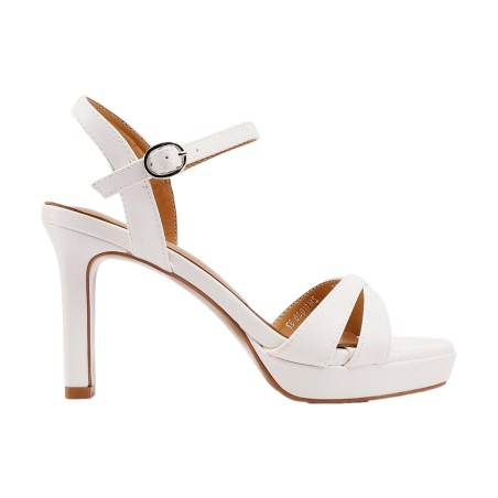 Queen Helena ZM 11020 Scarpe Donna Sandali Tacco Alto Con Cinturino Bianco