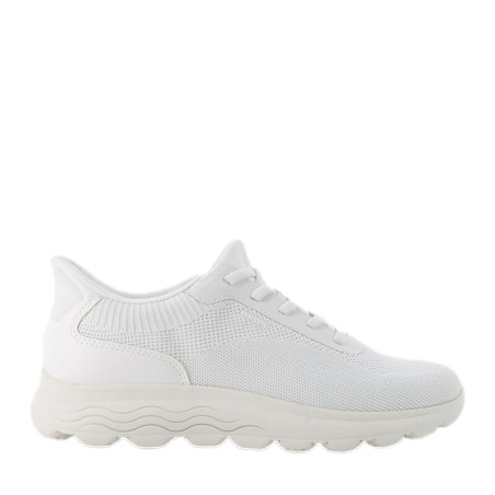 Geox D SPHERICA PLUS A Sneakers Donna con Lacci Elastici Slip-Ins Bianco