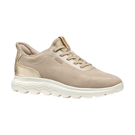 Geox D SPHERICA PLUS A Sneakers Donna con Lacci Elastici Slip-Ins Taupe