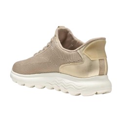 Geox D SPHERICA PLUS A Sneakers Donna con Lacci Elastici Slip-Ins Taupe 2