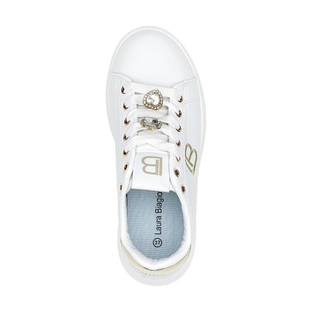 Laura Biagiotti 9622 Sneakers Donna Stringate con Accessorio White/Calf