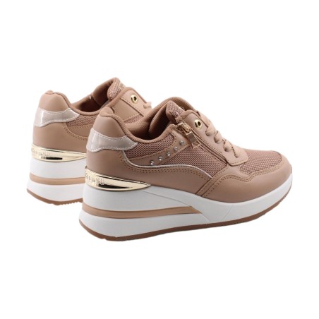 Laura Biagiotti 9656 Sneakers Donna Stringate con Zip Laterale Camel