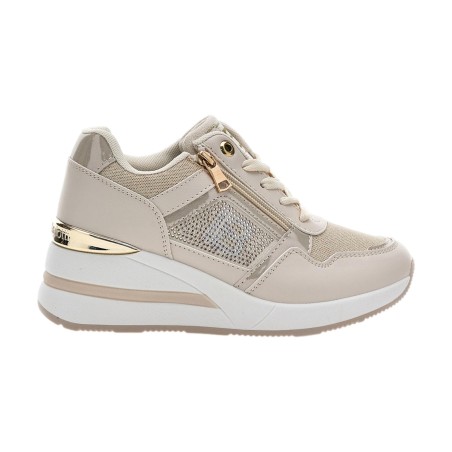 Laura Biagiotti 9655 Sneakers Donna Stringate con Zip Laterale Platform Ivory
