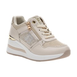 Laura Biagiotti 9655 Sneakers Donna Stringate con Zip Laterale Platform Ivory 2