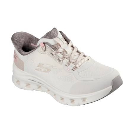 SKECHERS 150428  Slip Ins Glide Step Sneakers Donna Stringate Natural Brown