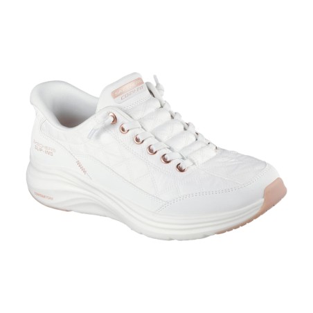 SKECHERS 150413 Slip Ins Contour Foam Sneakers Donna Stringate White Rose Gold